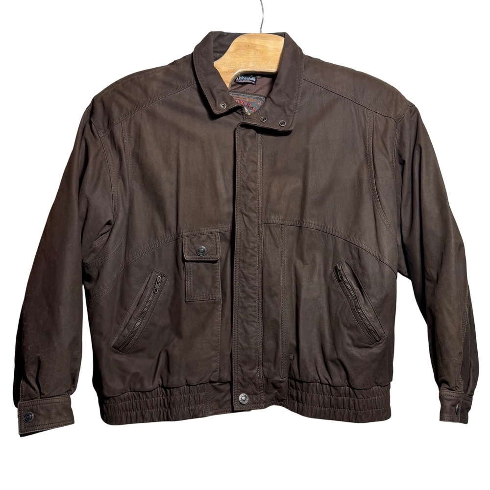 Adventure Bound Wilsons Leather Bomber Jacket Brown Thinsulate 2X 67758